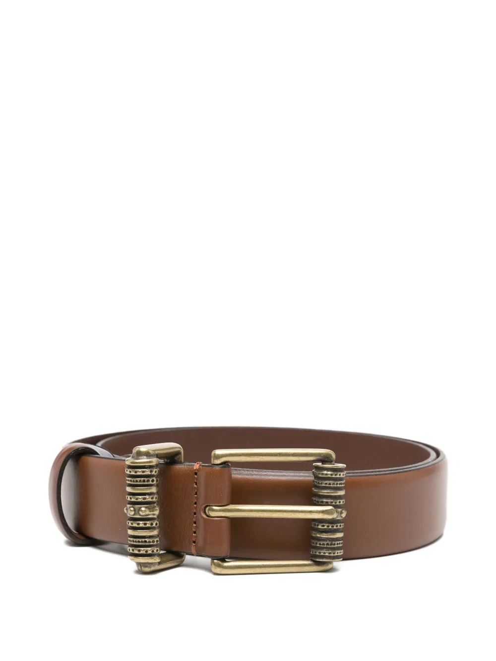Ba&Sh Brett leren riem met reliëf-gesp Bruin