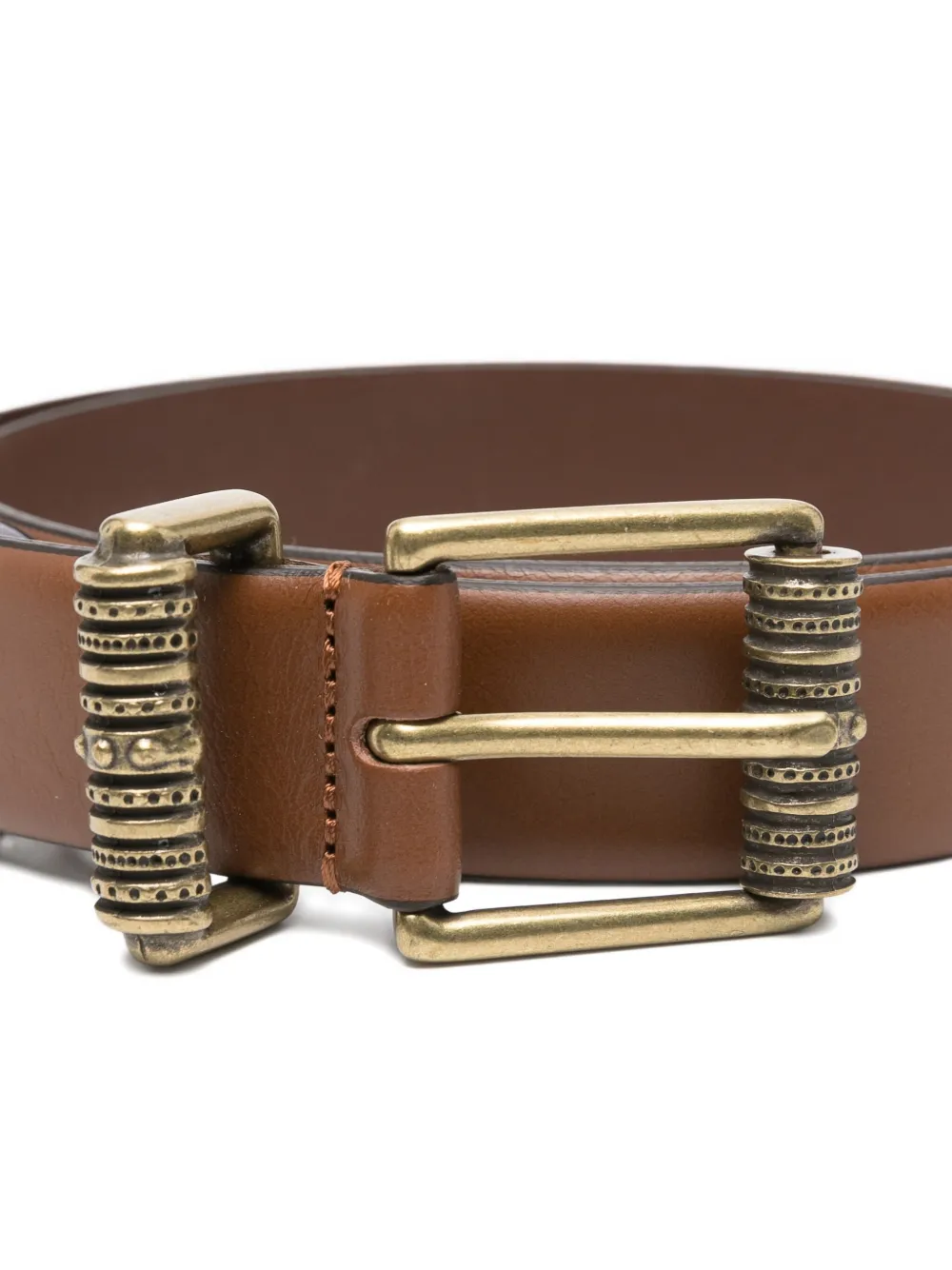 Ba&Sh Brett leren riem met reliëf-gesp Bruin