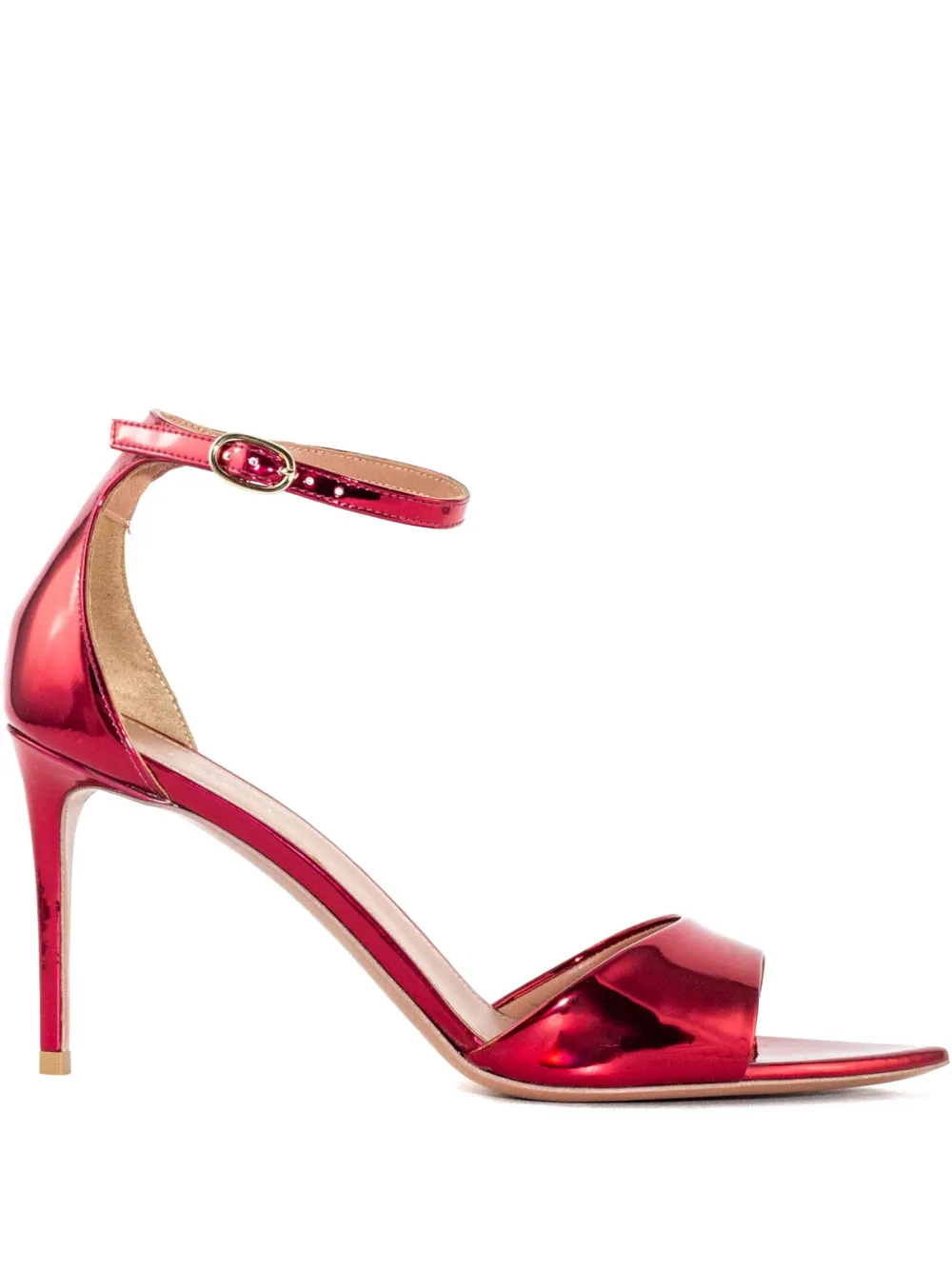 80mm pointed-toe leather heeled sandals