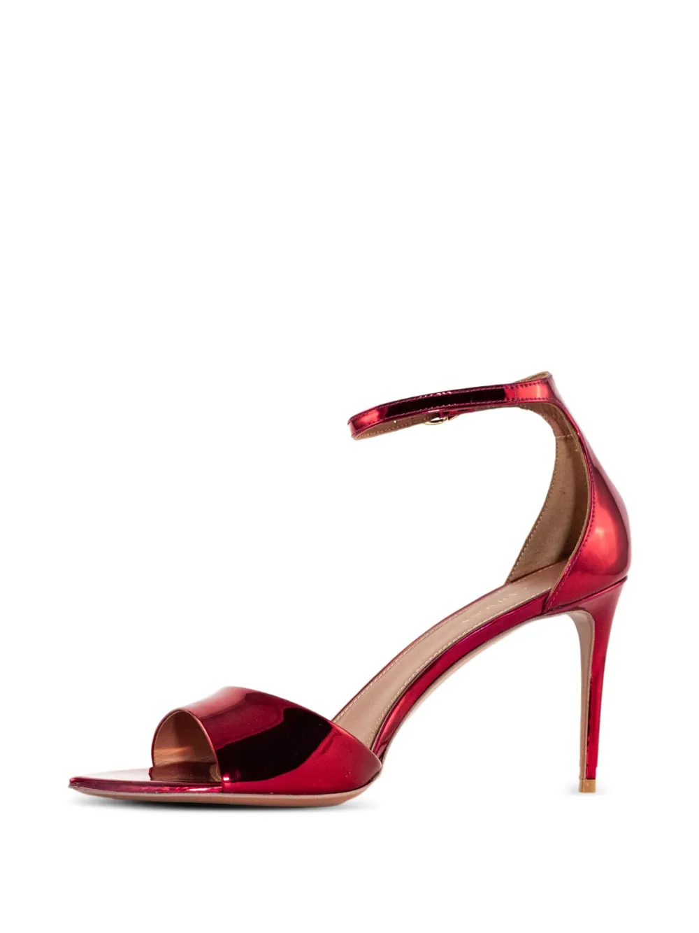 Aldo Castagna 80mm pointed-toe leather heeled sandals Red