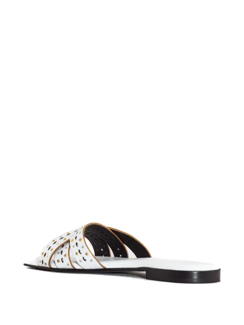 Donnarì Leren sandalen verfraaid met studs Wit