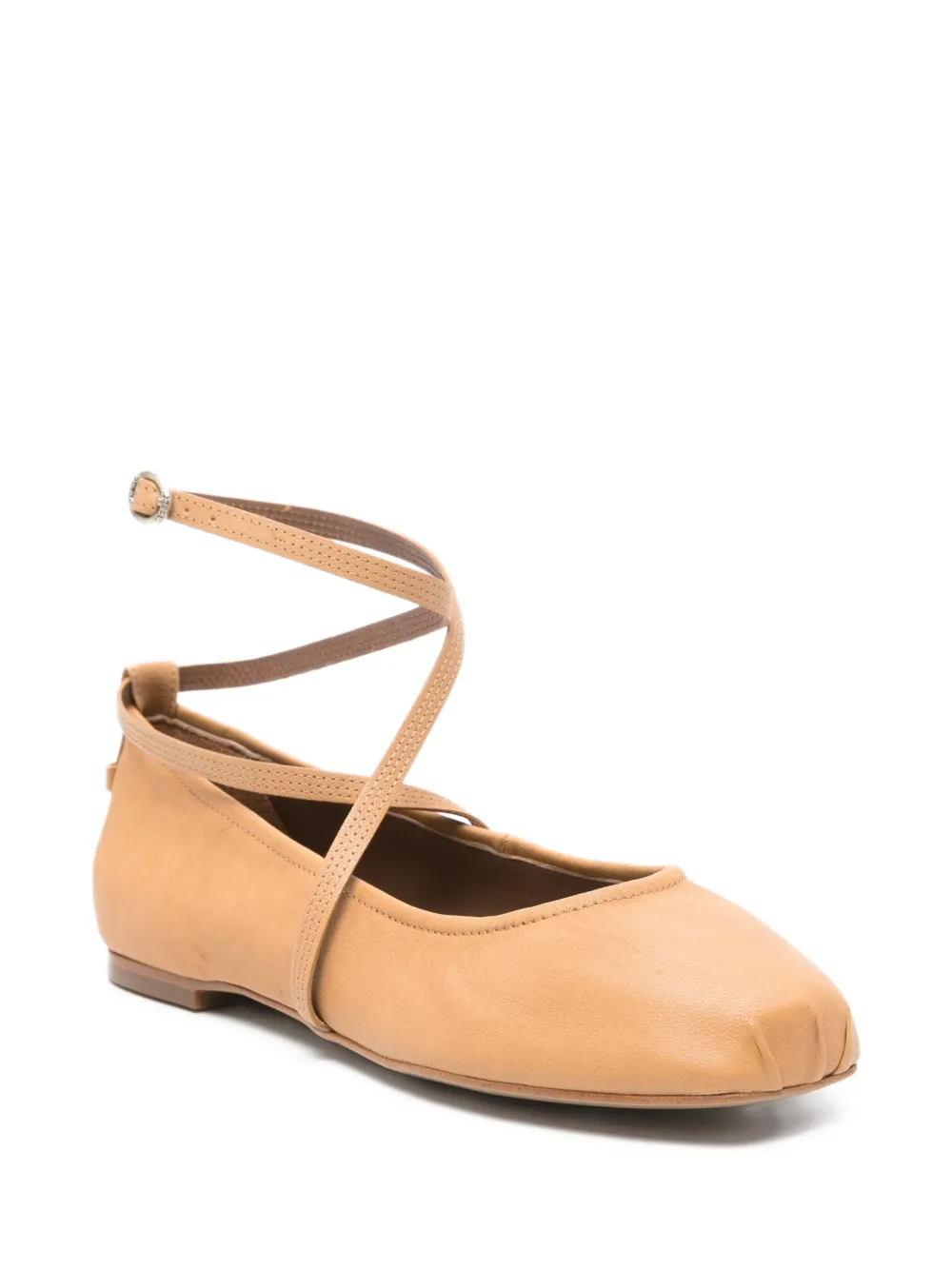 Ba&Sh leather wrap-strap ballet flats - Bruin