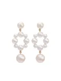 Sophie Bille Brahe 14K yellow gold Grande Nebula pearl earrings - White