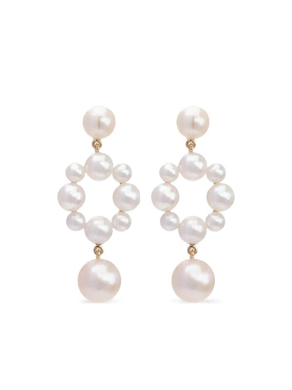 Sophie Bille Brahe 14K yellow gold Grande Nebula pearl earrings | White | Image 1