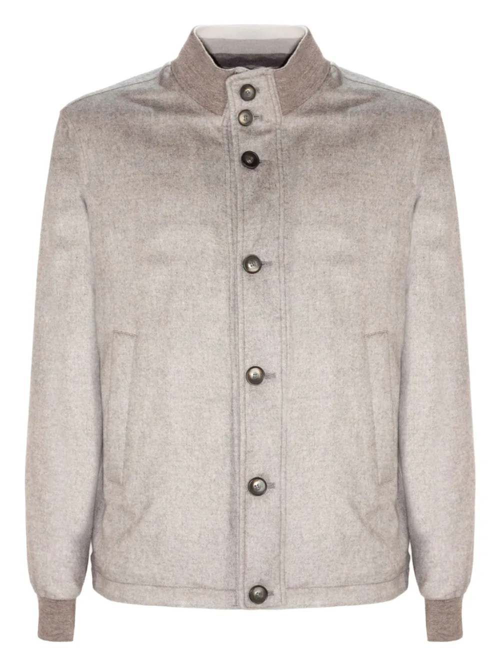 Herno button-fastening elasticated-cuff jacket Bruin