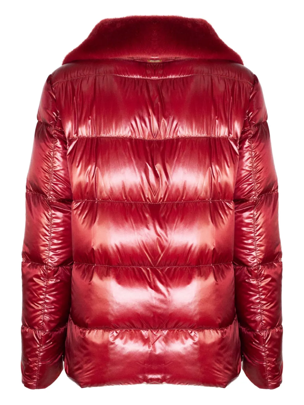 Herno trimmed-collar quilted puffer jacket Rood