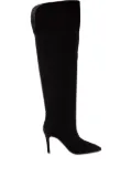 Via Roma 15 80mm pointed-toe knee-high suede boots - Black