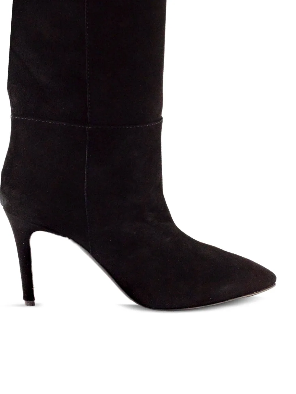 Via Roma 15 80mm pointed-toe knee-high suede boots Black