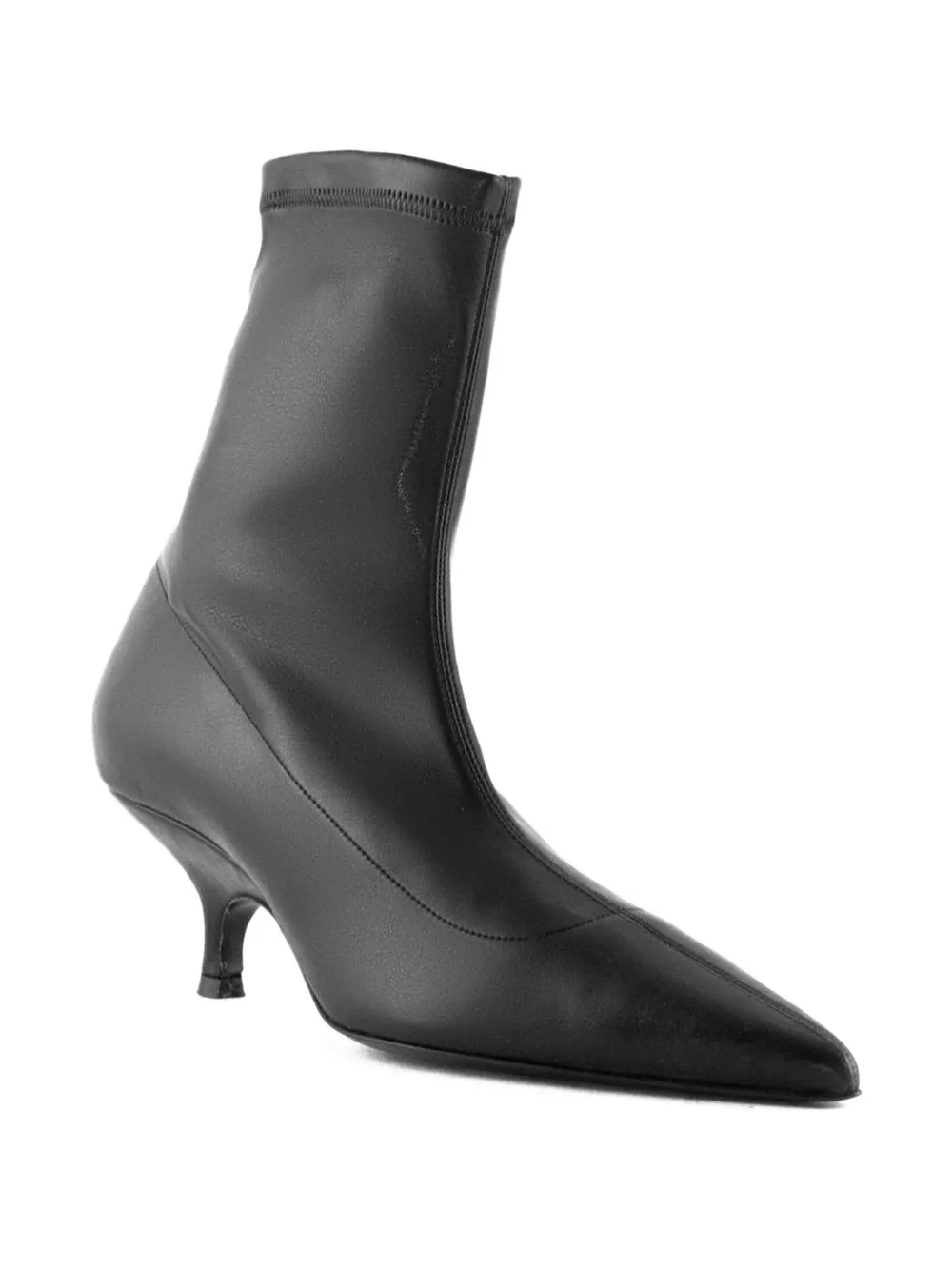 GIABORGHINI 50mm stretch leather pointed-toe boots Black