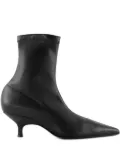 GIABORGHINI 50mm stretch leather pointed-toe boots - Black