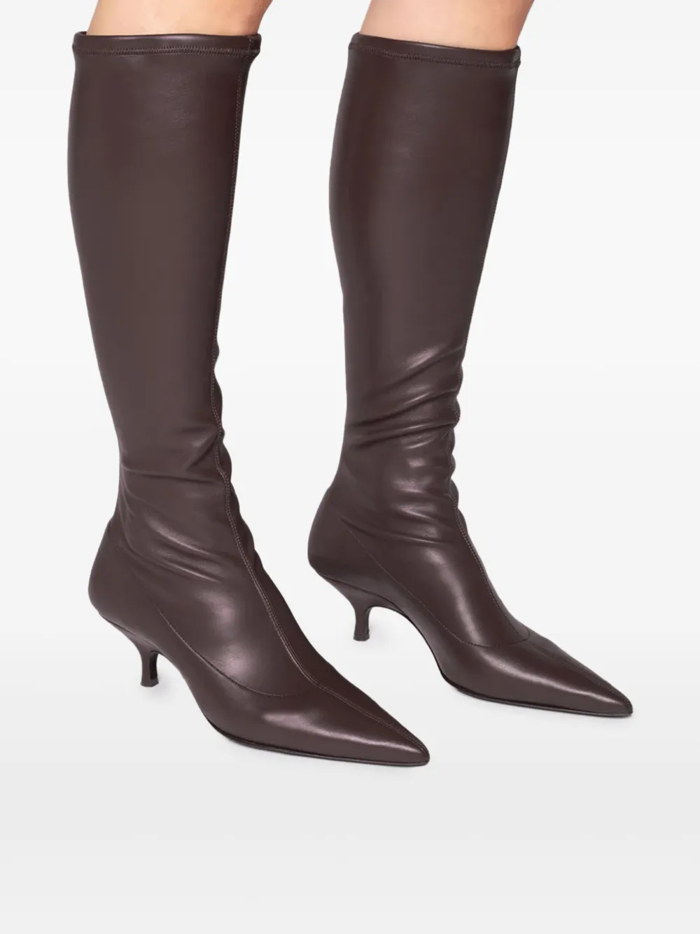 GIABORGHINI 50mm Hera pointed-toe boots Brown
