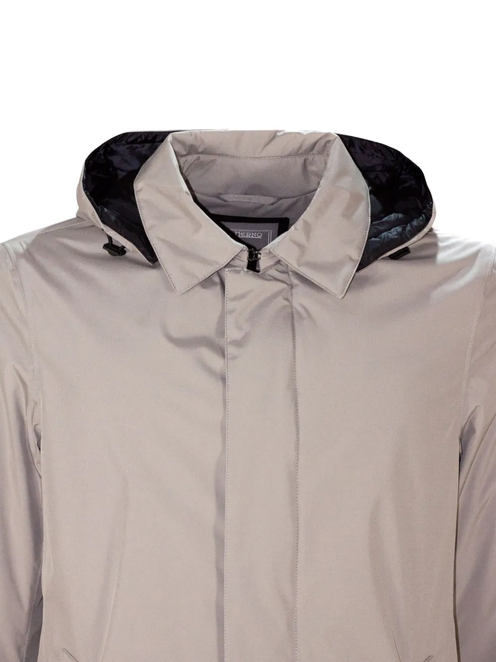 Herno concealed-fastening hooded jacket Grijs