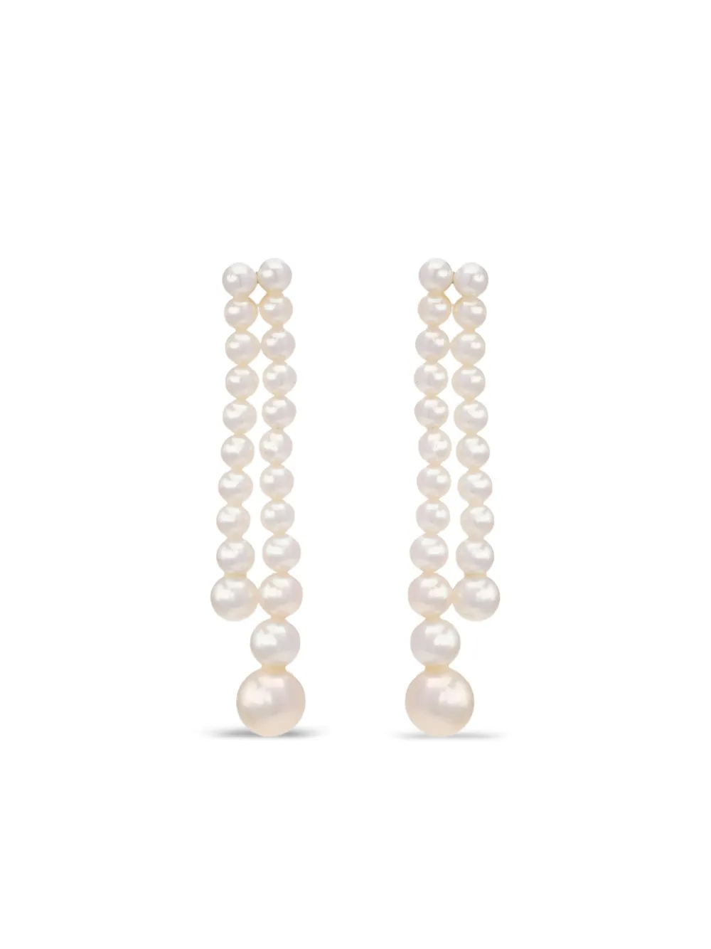 Sophie Bille Brahe 14K yellow gold Rising Moon pearl earrings | White | Image 1