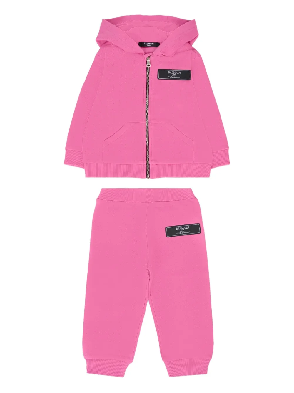 Balmain Kids logo-patch tracksuit Roze