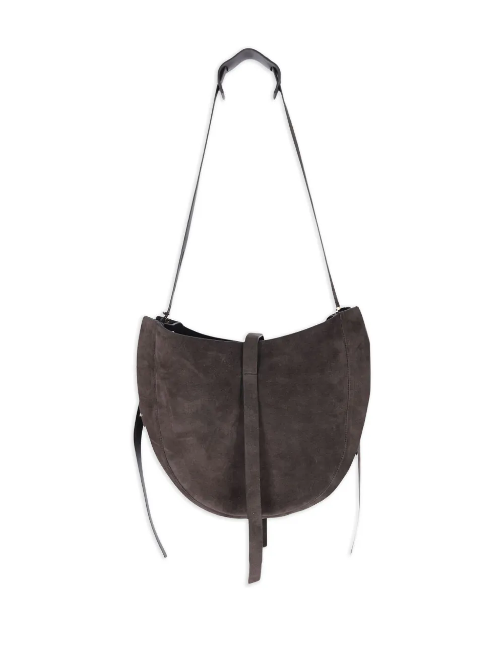  Minobossi Crescent-shaped Suede Shoulder Bag - Brown 