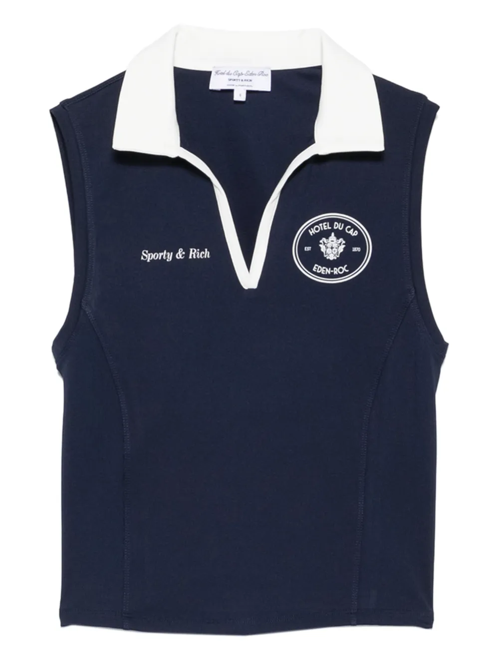 Sporty & Rich sleeveless polo top | Blue | Image 1