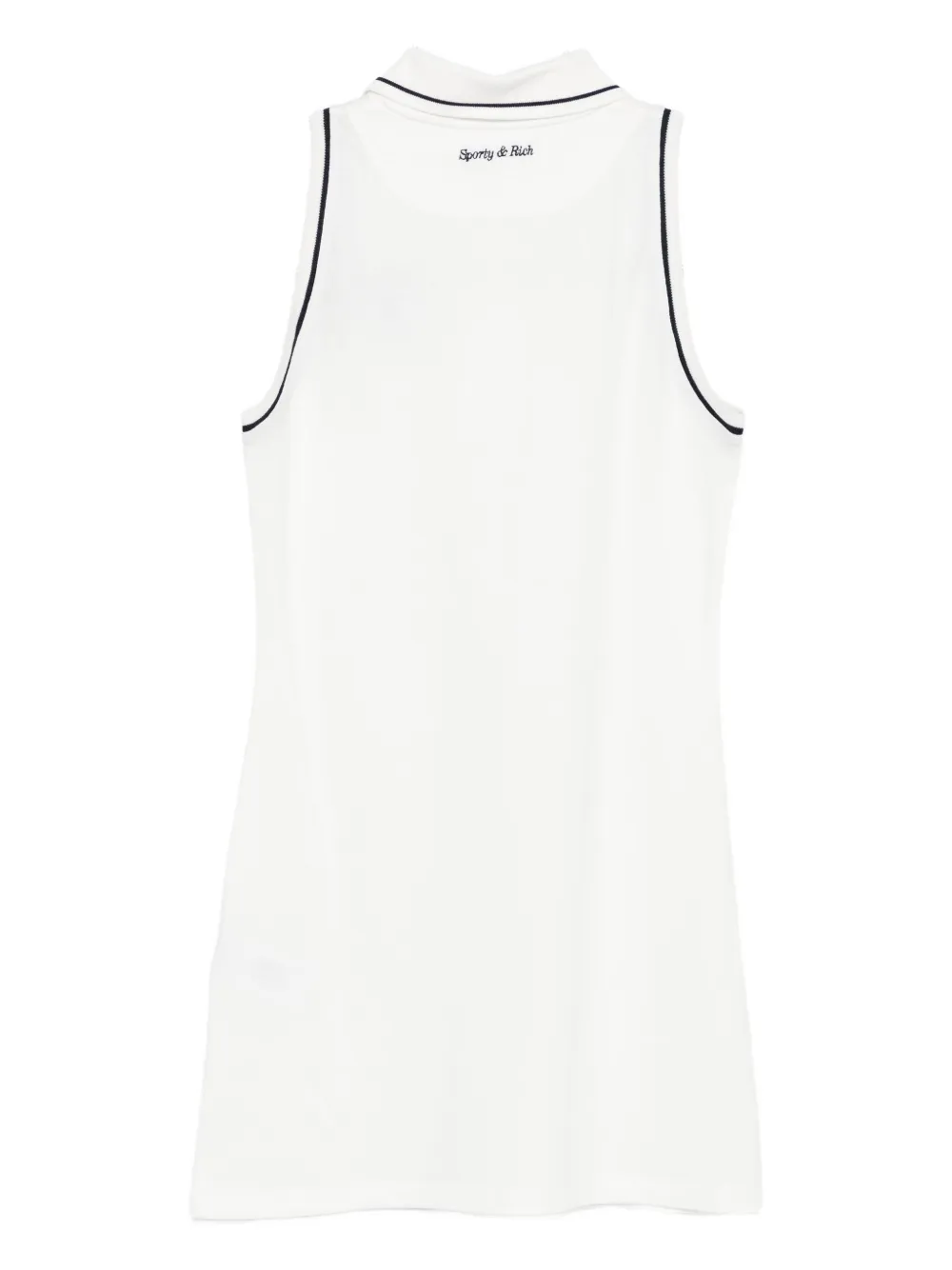 Sporty & Rich embroidered-logo polo mini dress - Wit