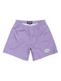 Pas de Mer logo-patch swim shorts - Purple