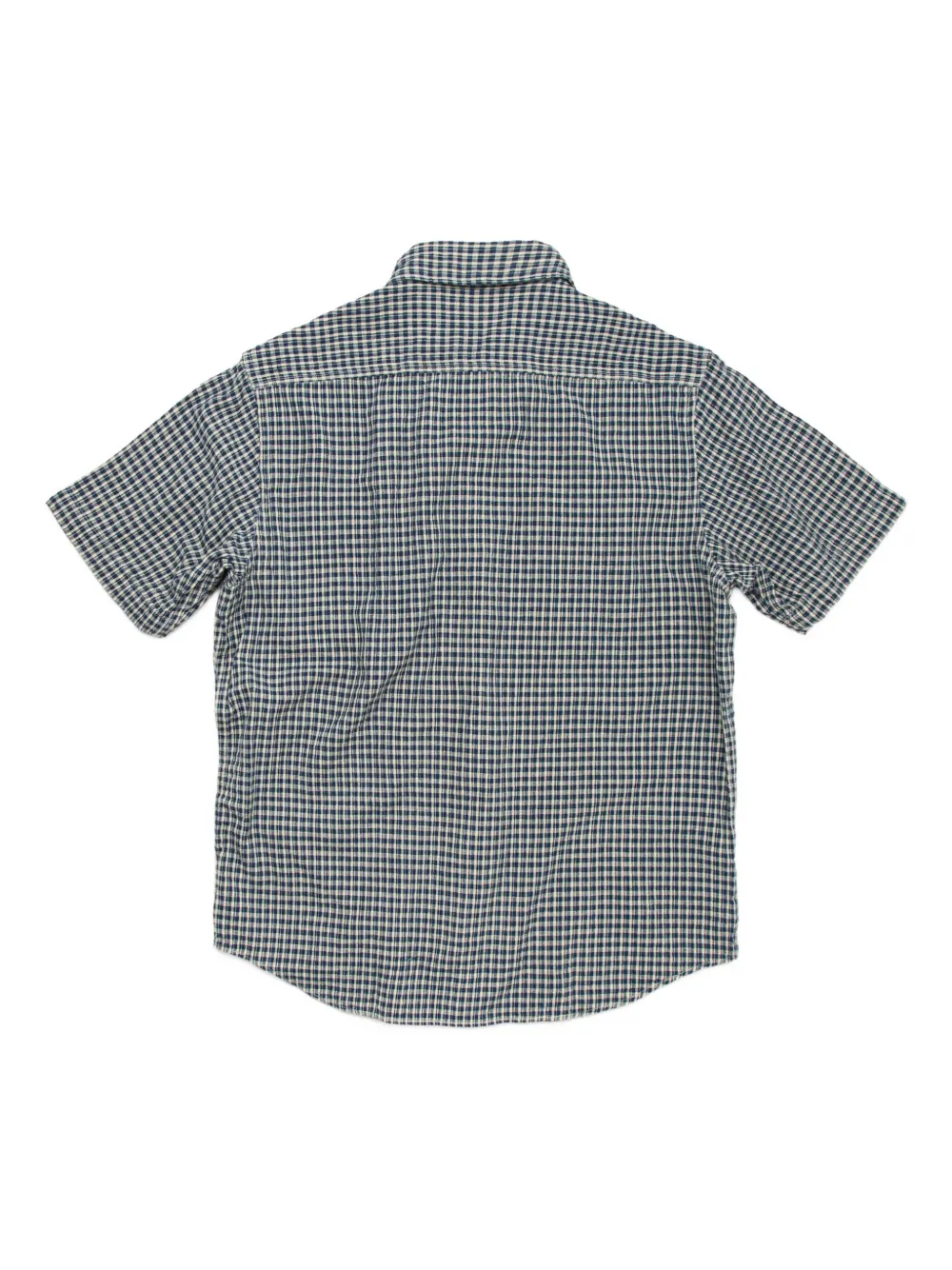 Ralph Lauren RRL gingham-check short-sleeve shirt - Blauw
