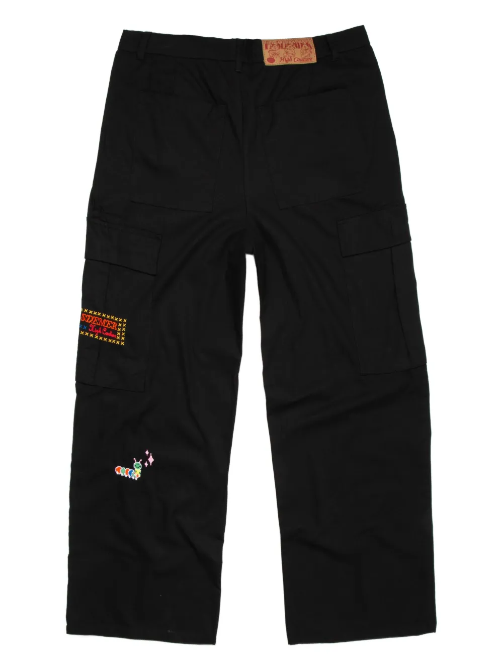Pas de Mer embroidered cargo trousers - Zwart