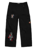 Pas de Mer embroidered cargo trousers - Black