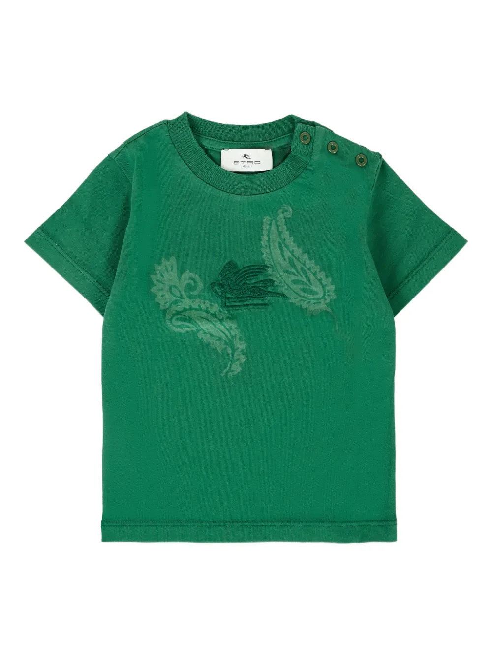 ETRO KIDS paisley-print short-sleeve T-shirt Groen