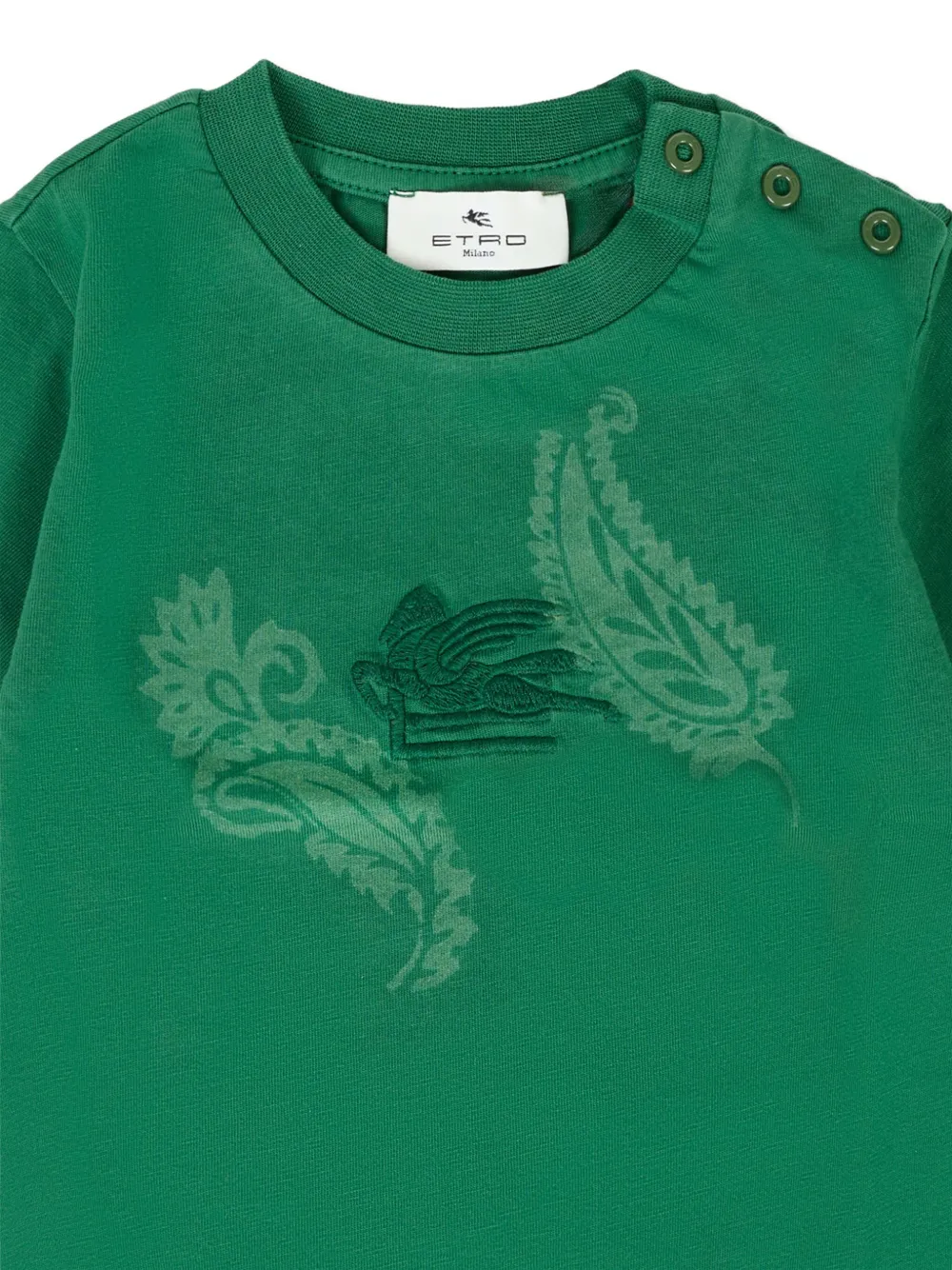ETRO KIDS paisley-print short-sleeve T-shirt Groen