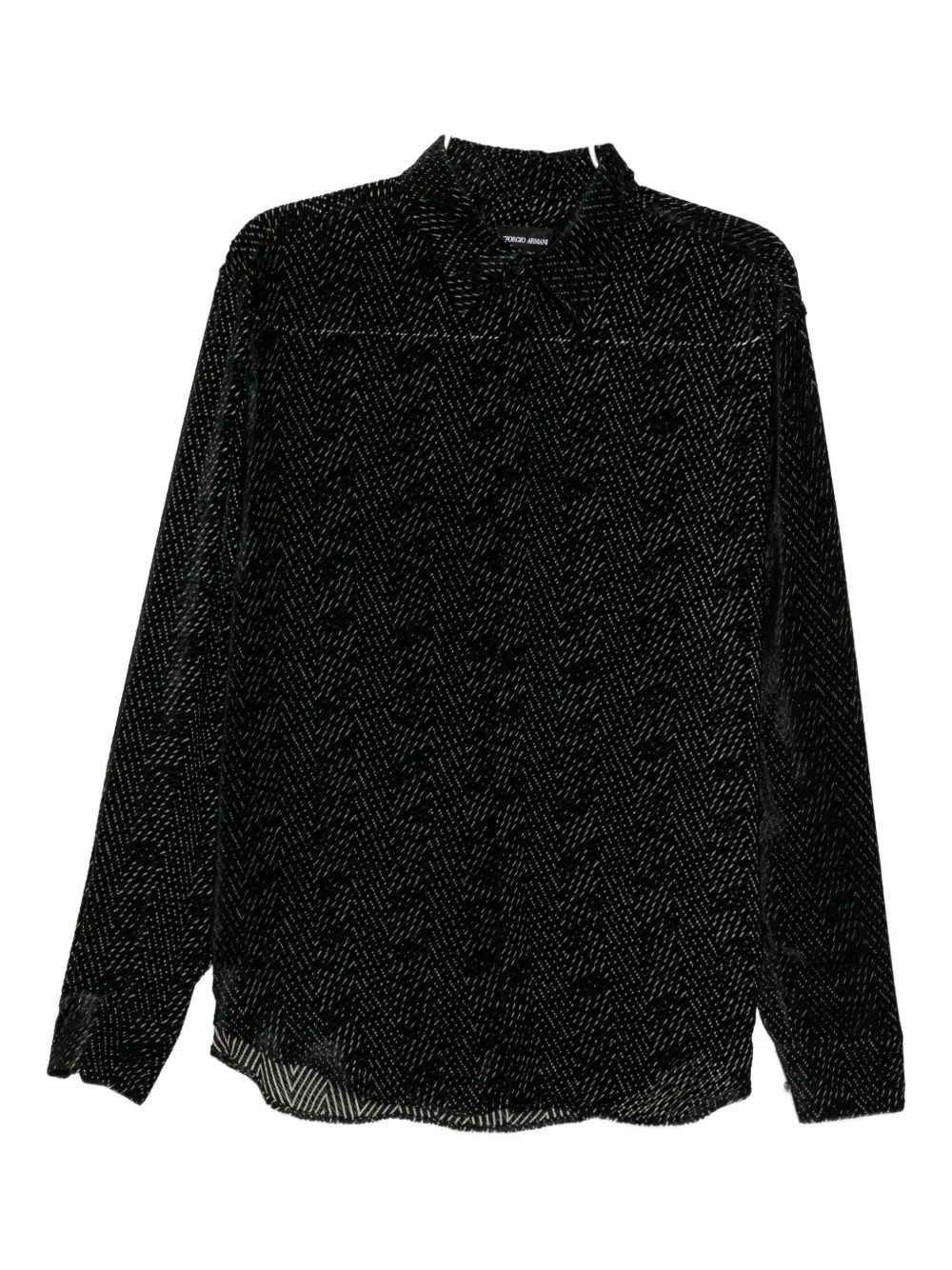 Giorgio Armani Geometric-print Shirt In Black