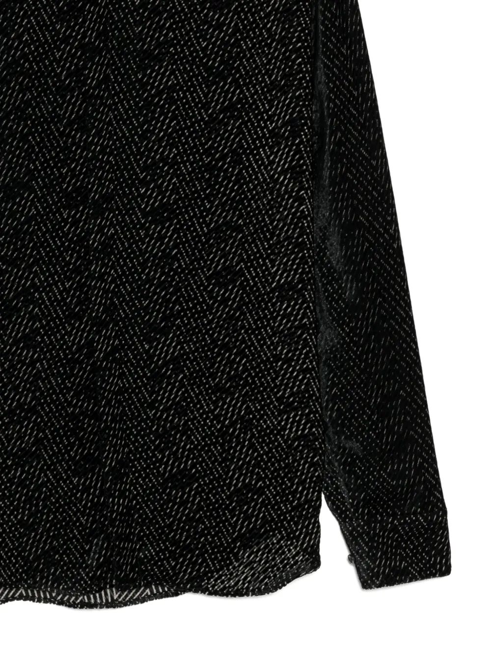 Giorgio Armani Geometric-print Shirt In Black
