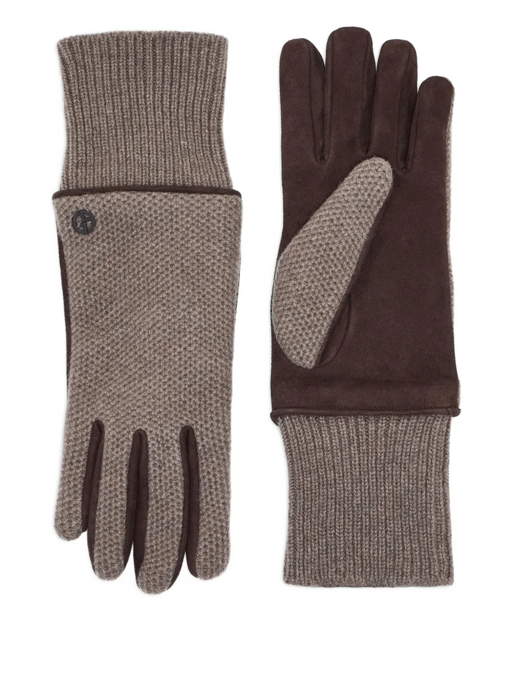 Giorgio Armani textured cashmere gloves Bruin