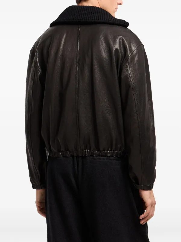 Giorgio Armani レザージャケット | ブラック | FARFETCH JP