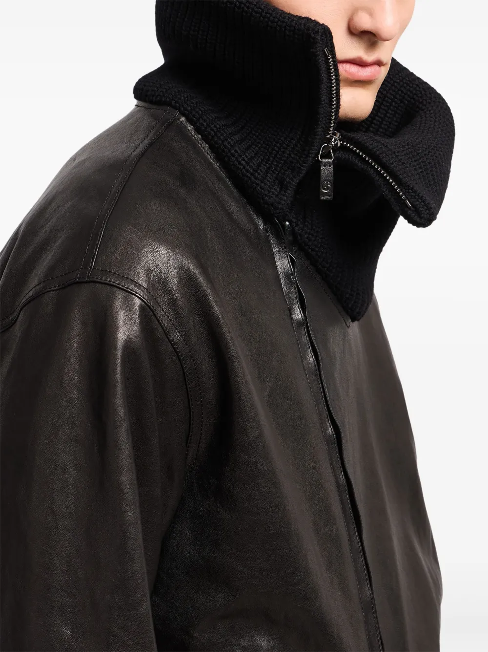 Giorgio Armani レザージャケット | ブラック | FARFETCH JP