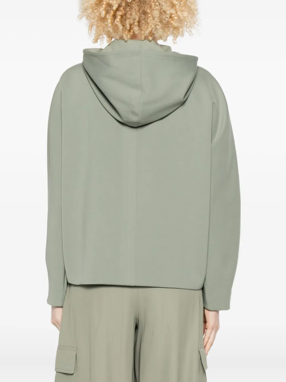 Max Mara Panelled Long-sleeve Hoodie In Green