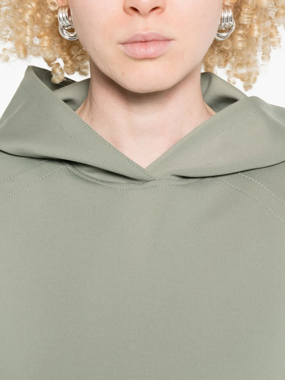 Max Mara Panelled Long-sleeve Hoodie In Green