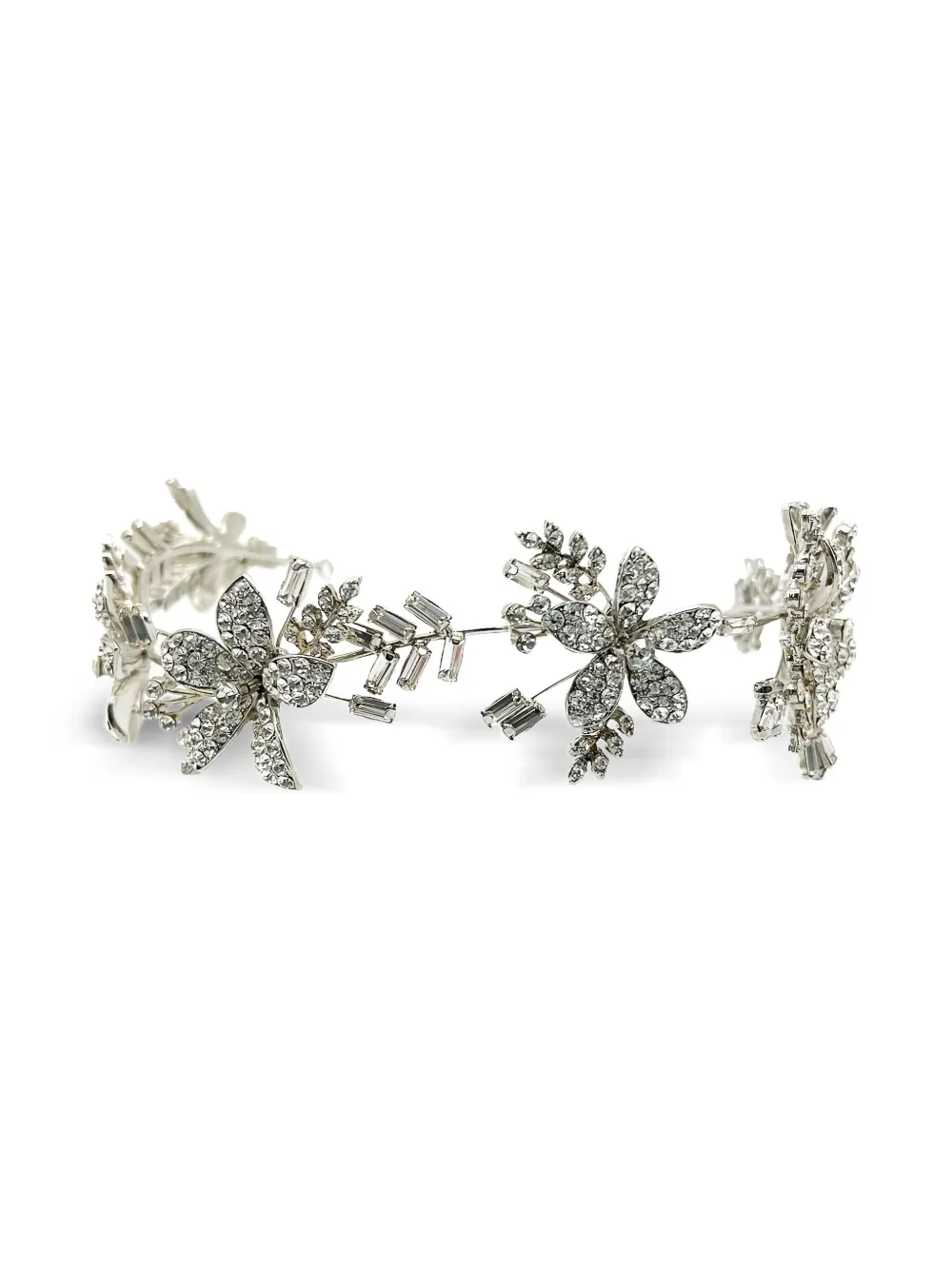 Jennifer Gibson Jewellery 1990s フローラル ティアラ - シルバートーン Jennifer Gibson Jewellery 1990s フローラル ティアラ - シルバートーン