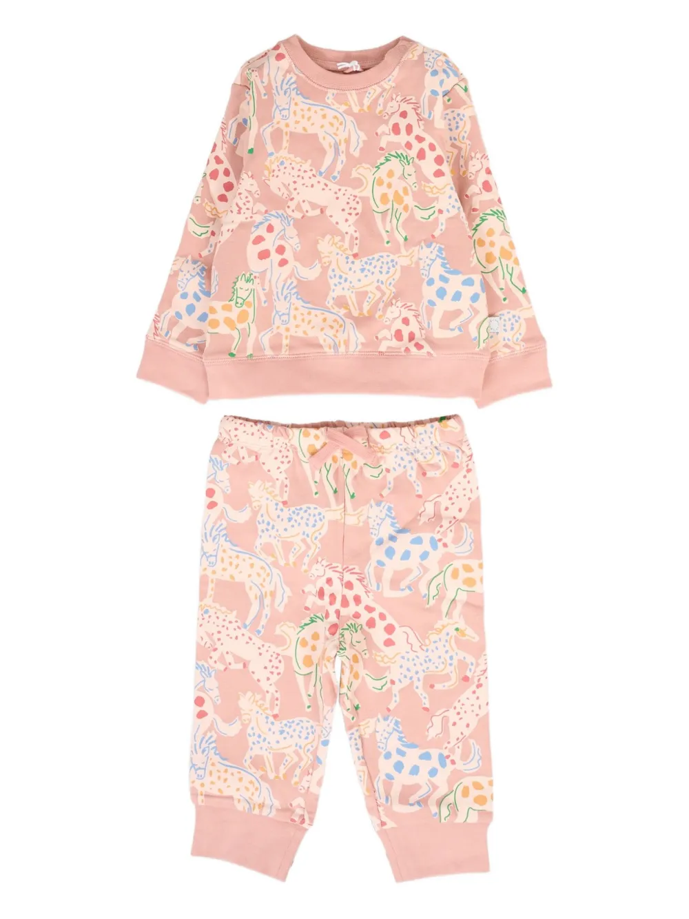 Stella McCartney Kids horse-print tracksuit set Roze