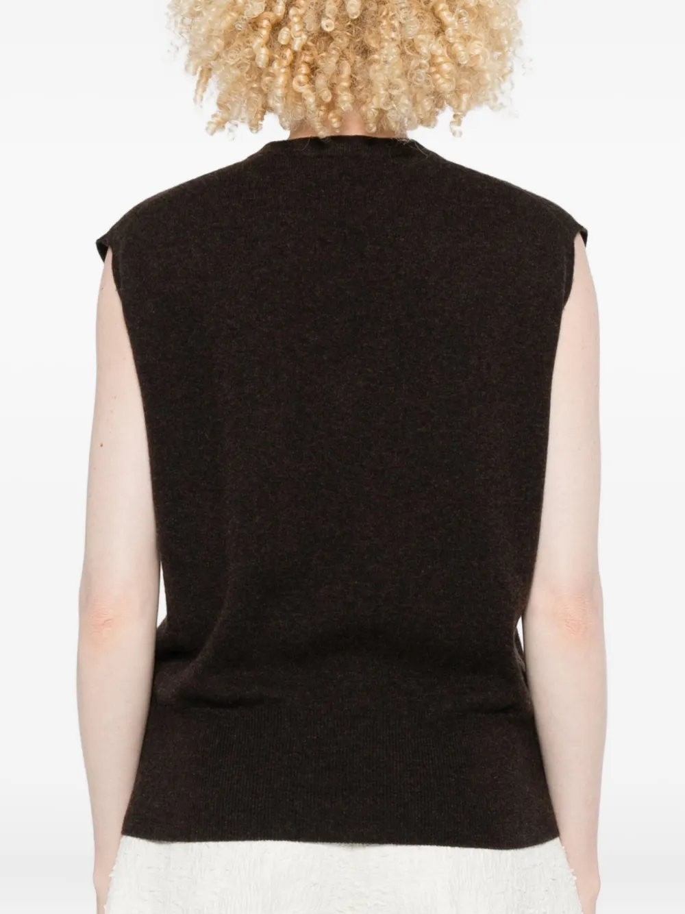The Row Mouwloze pullover met V-hals Bruin
