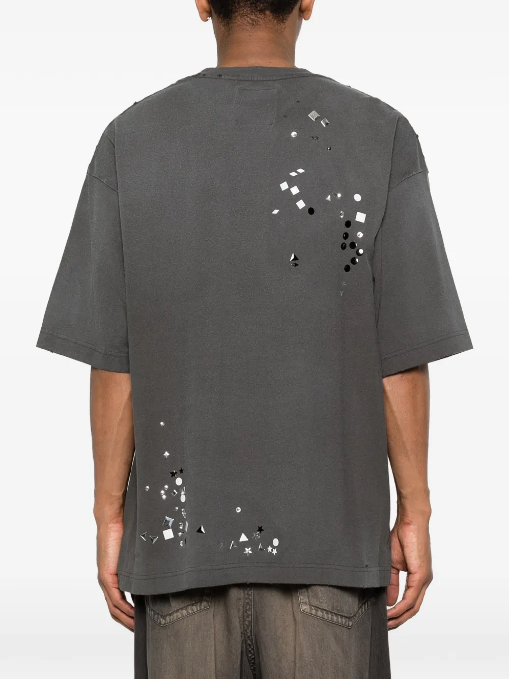 Maison MIHARA YASUHIRO T-shirt verfraaid met sticker Grijs