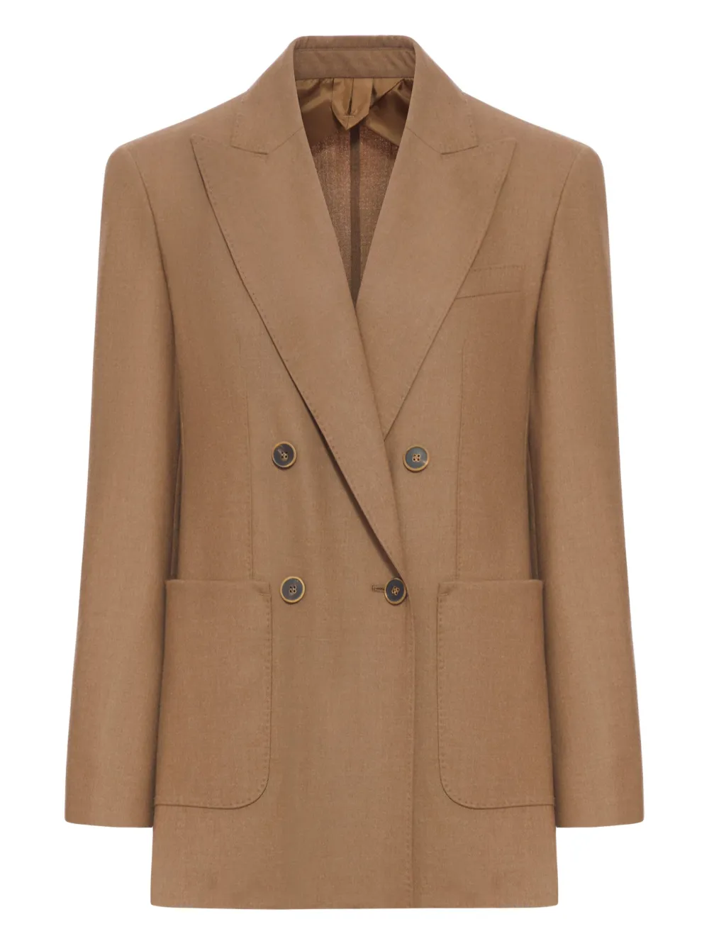 Max Mara Kasjmier jack met dubbele rij knopen Bruin