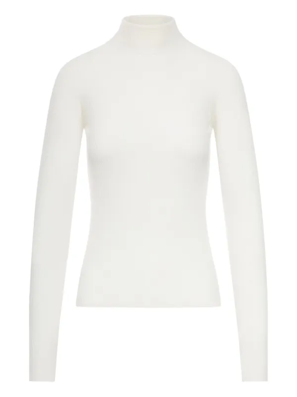 Sportmax Ribbed Turtleneck Sweater in White