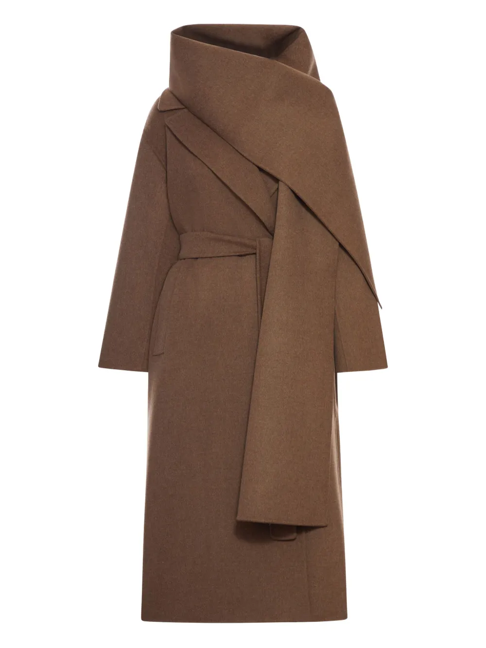 'S Max Mara Jas met wikkelkraag en ceintuur Bruin