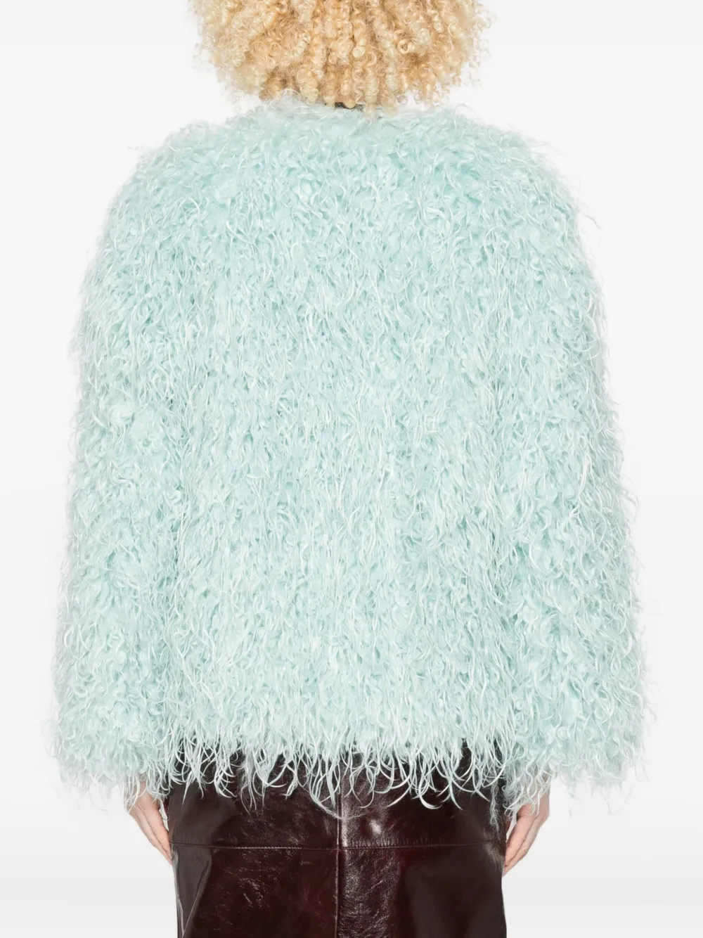 Forte Forte Wave Faux-fur Jacket In Green