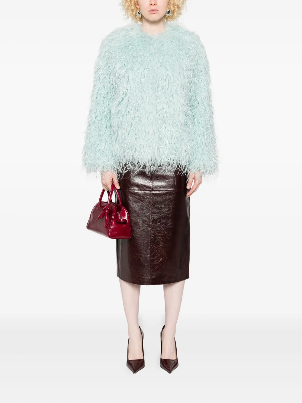Forte Forte Wave Faux-fur Jacket In Green