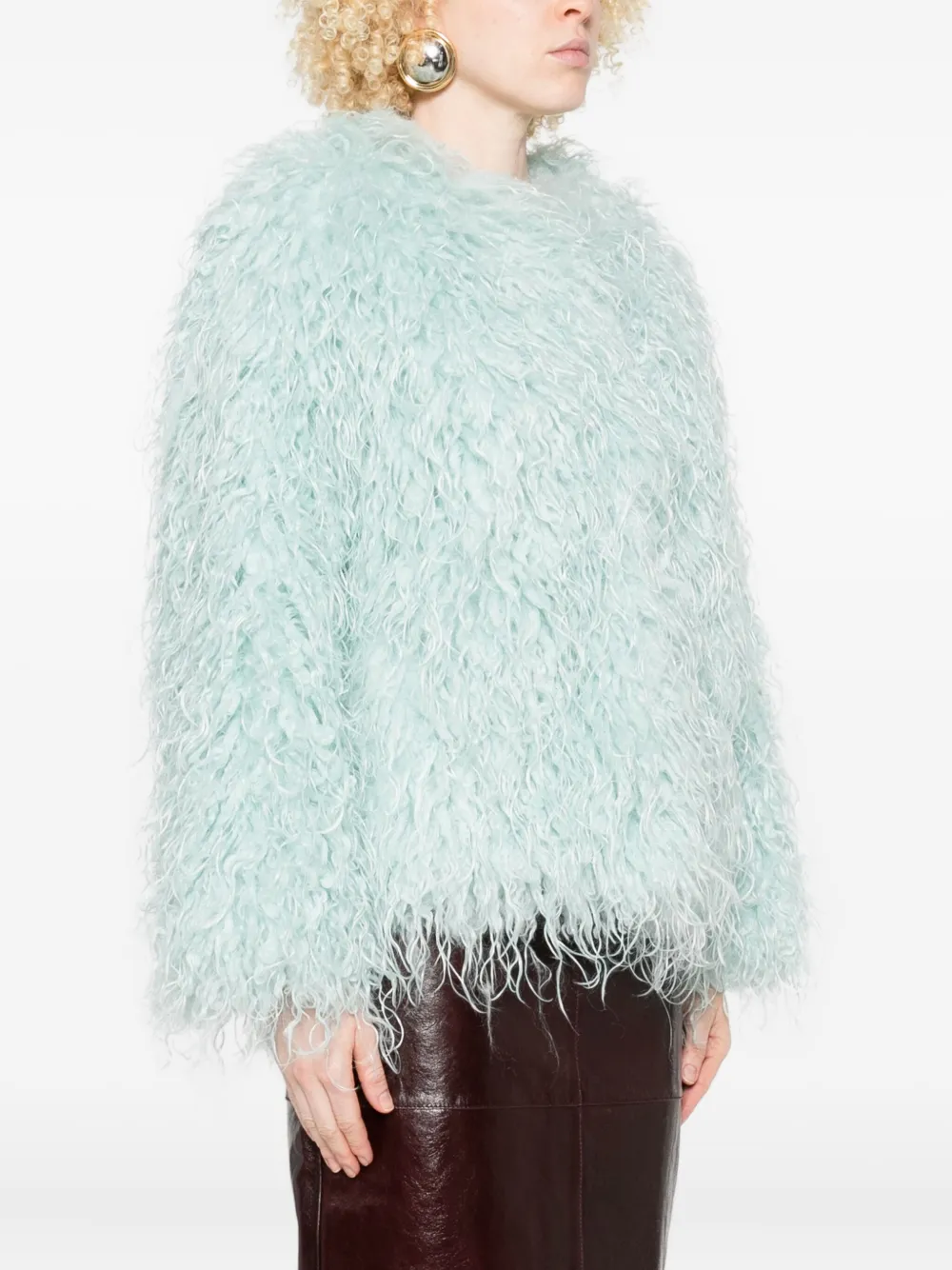 Forte Forte Wave Faux-fur Jacket In Green