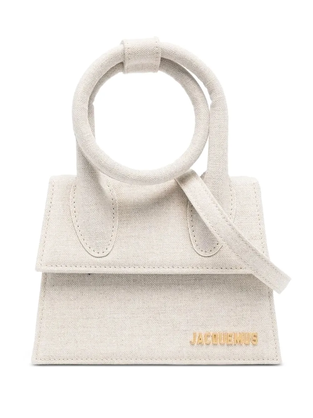 Jacquemus Le Chiquito Noeud Coiled-handle Handbag In Neutral