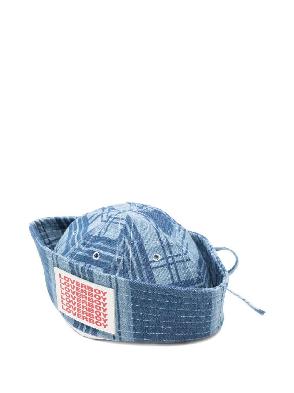 Charles Jeffrey Loverboy Sailor tartan-checked hat | Blue | Image 1