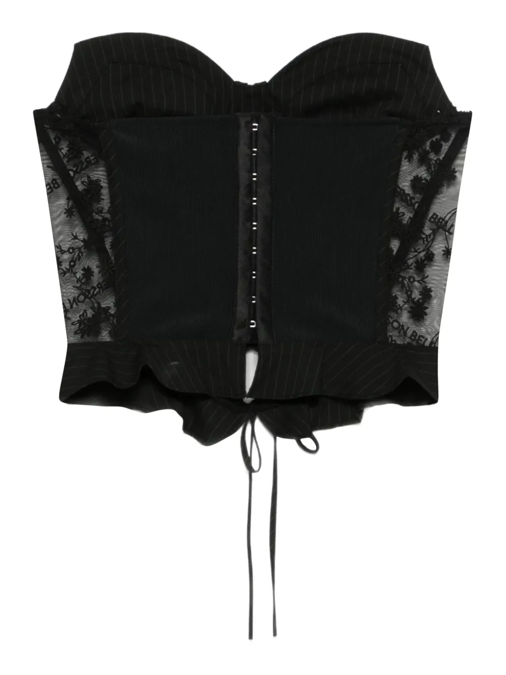 Andersson Bell Korset top met ruches en veters Zwart