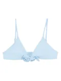 Coperni bow-detail ribbed bikini top - Blue