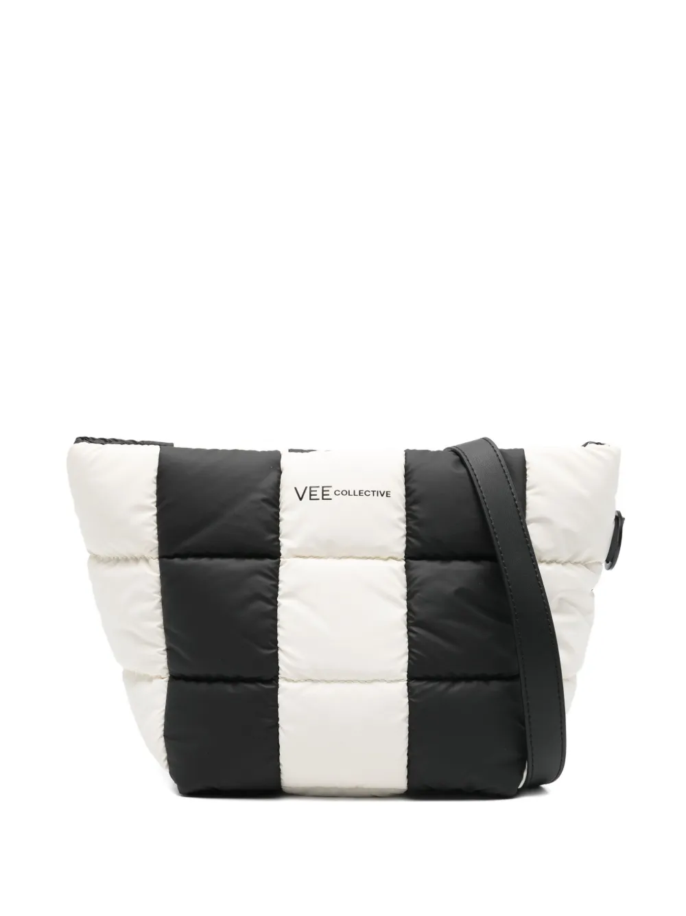 VeeCollective striped-pattern clutch bag | Black | Image 1