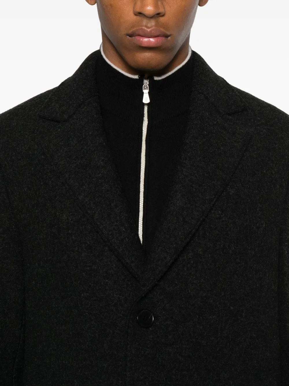 Harris Wharf London Single-breasted Wool Coat In Black